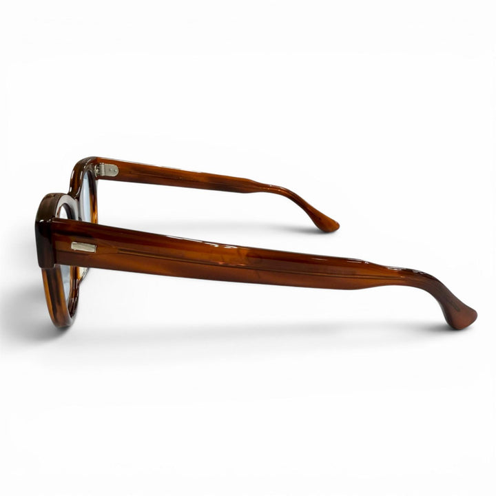 極美品▼JULIUS TART OPTICAL ジュリアスタートオプティカル COUNTDOWN マーブル柄 アイウェア サングラス クリアブラウン 44 22 箱付き