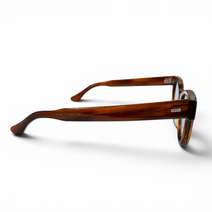極美品▼JULIUS TART OPTICAL ジュリアスタートオプティカル COUNTDOWN マーブル柄 アイウェア サングラス クリアブラウン 44 22 箱付き