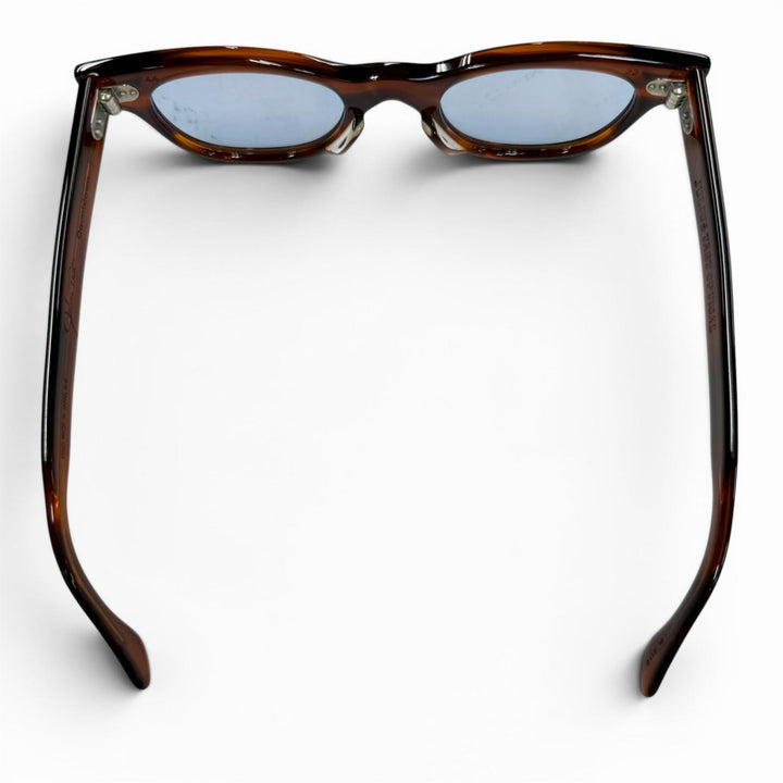 極美品▼JULIUS TART OPTICAL ジュリアスタートオプティカル COUNTDOWN マーブル柄 アイウェア サングラス クリアブラウン 44 22 箱付き