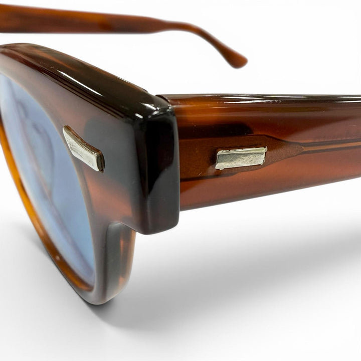 極美品▼JULIUS TART OPTICAL ジュリアスタートオプティカル COUNTDOWN マーブル柄 アイウェア サングラス クリアブラウン 44 22 箱付き