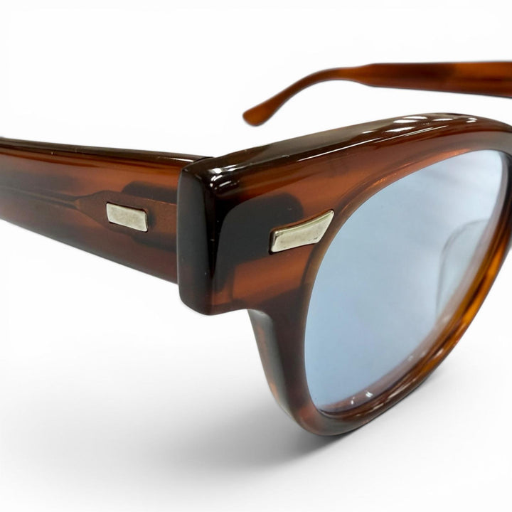 極美品▼JULIUS TART OPTICAL ジュリアスタートオプティカル COUNTDOWN マーブル柄 アイウェア サングラス クリアブラウン 44 22 箱付き