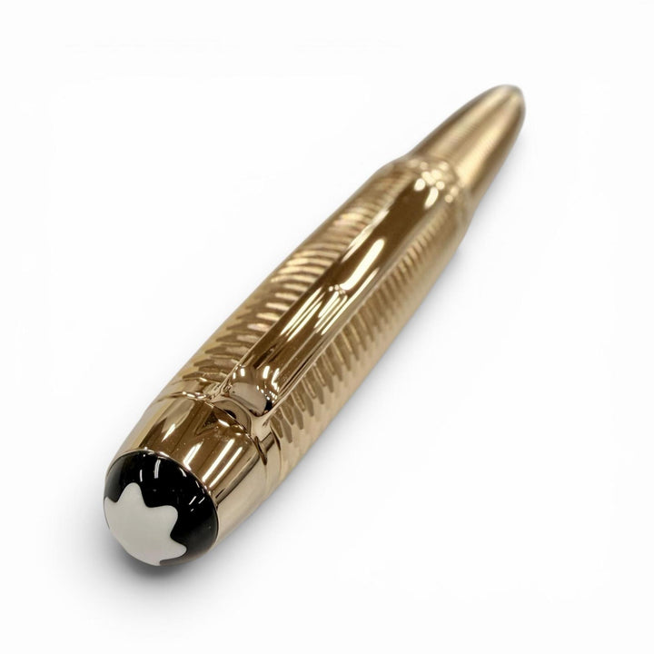 極美品◇MONTBLANC マイスターシュテュック ソリテール ジオメトリー ミッドサイズ ボールペン シャンパンゴールド 筆記確認済み