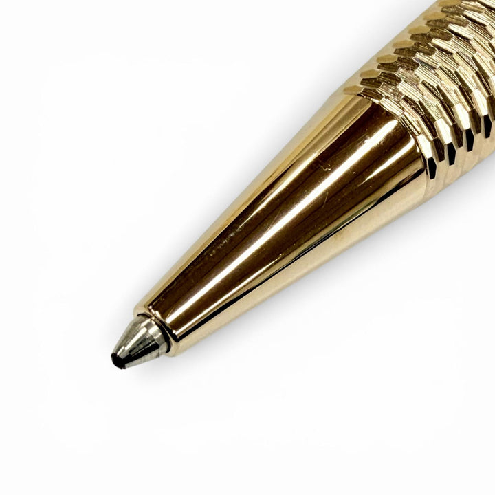 極美品◇MONTBLANC マイスターシュテュック ソリテール ジオメトリー ミッドサイズ ボールペン シャンパンゴールド 筆記確認済み