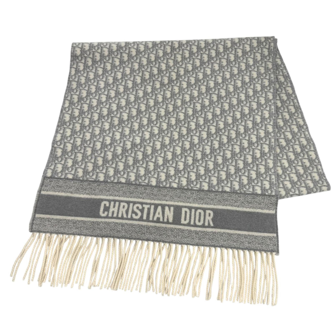 美品★Christian Dior クリスチャンディオール 01CDO309I093 ディオール オブリーク カシミヤ 現行品 マフラー 正規品 定価220000円