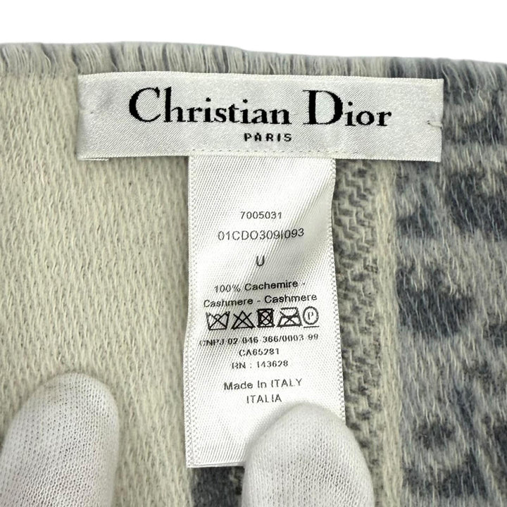 美品★Christian Dior クリスチャンディオール 01CDO309I093 ディオール オブリーク カシミヤ 現行品 マフラー 正規品 定価220000円