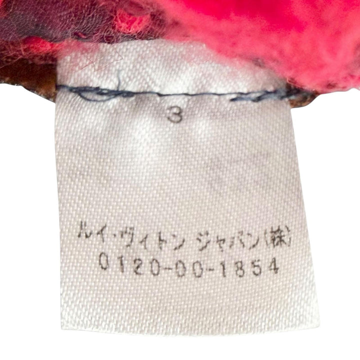 美品△LOUIS VUITTON ルイヴィトン M72432 エシャルプ ロゴマニア ウール シルク ルビー モノグラム フリンジ マフラー 伊製 正規品