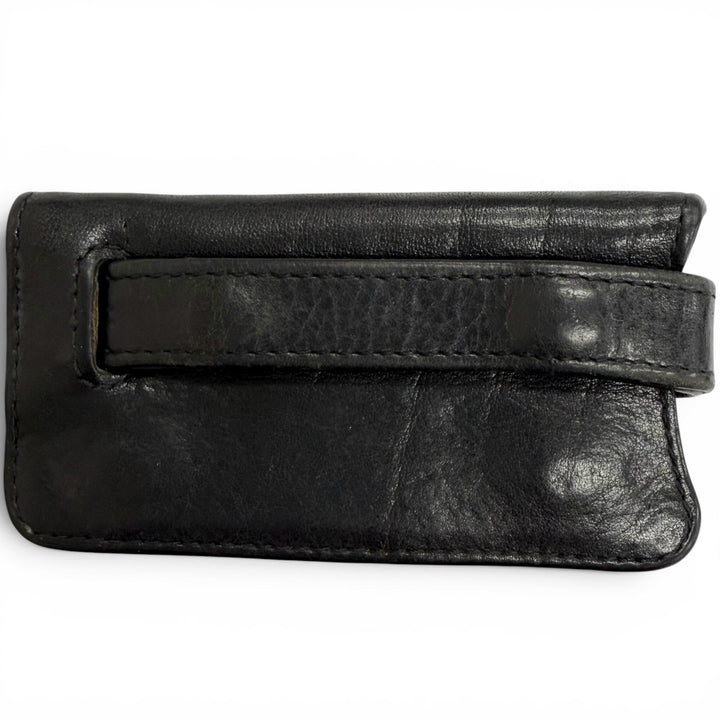 美品△CHROME HEARTS クロムハーツ クロスボールボタン レザー キーケース インヴォイス(2013年)付き ブラック シルバー金具 メンズ