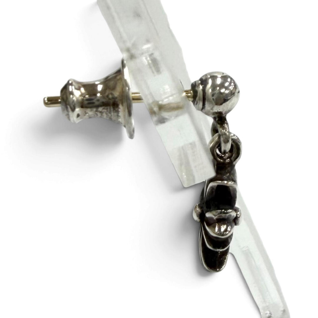 美品★CHROME HEARTS クロムハーツ タイニーECHプラス 925 14K ドロップ ピアス 片耳用 ポスト14K キャッチ925 シルバー 重量1.2g 袋付