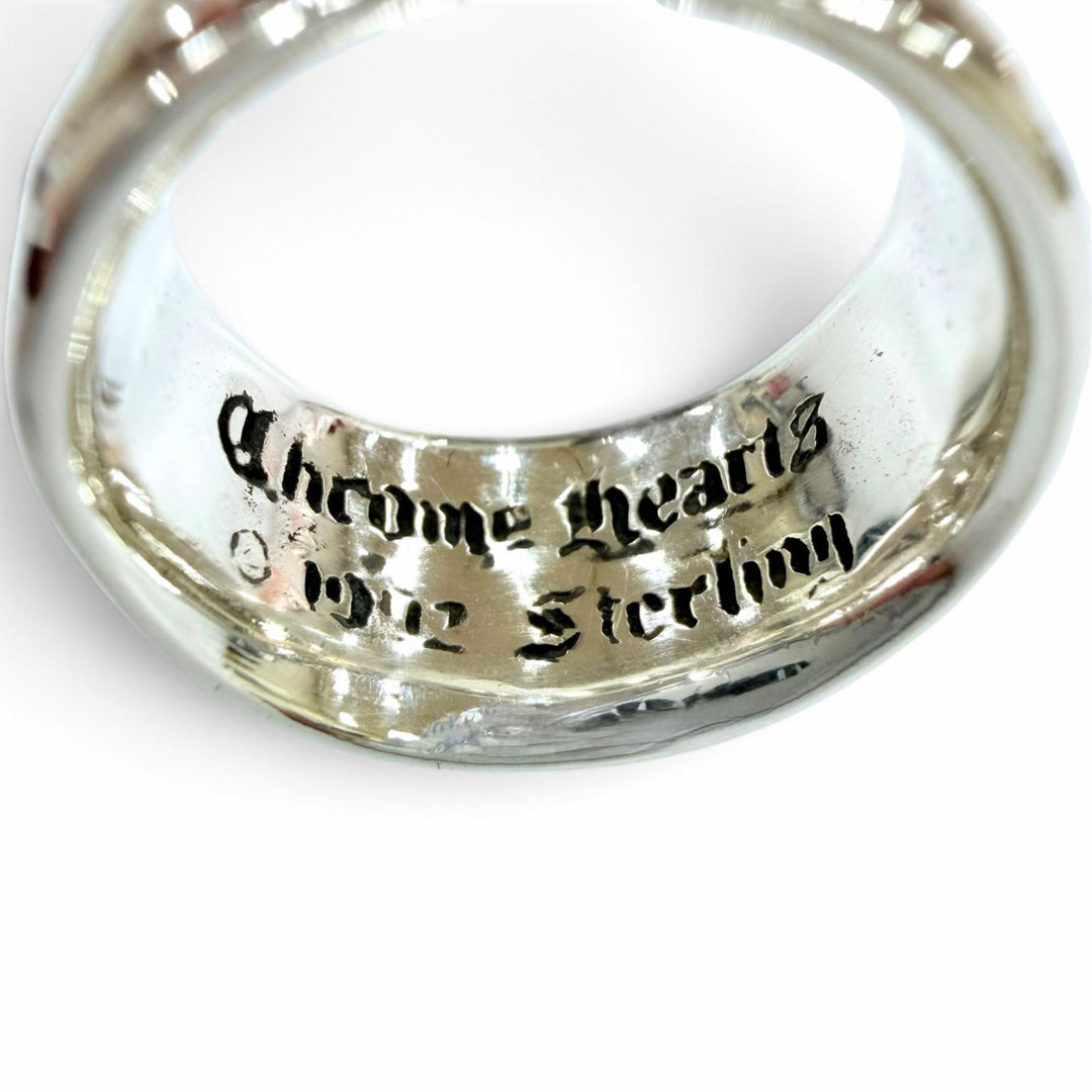 極美品☆CHROME HEARTS クロムハーツ 925 ダガー リング 4ライン アクセサリー シルバー JP22号相当 重量17.0g メンズ 保存袋付