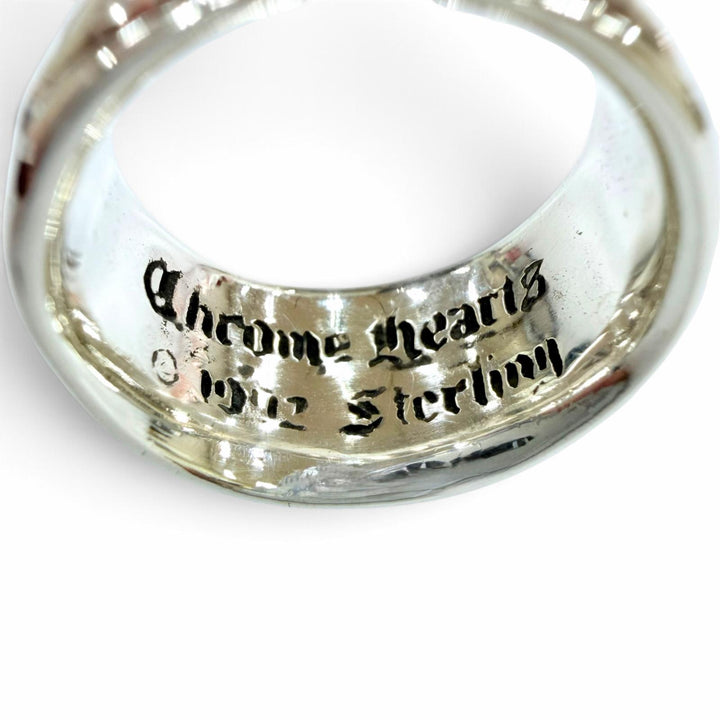 極美品☆CHROME HEARTS クロムハーツ 925 ダガー リング 4ライン アクセサリー シルバー JP22号相当 重量17.0g メンズ 保存袋付
