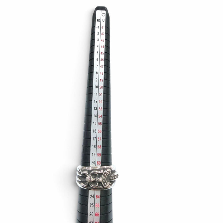極美品☆CHROME HEARTS クロムハーツ 925 ダガー リング 4ライン アクセサリー シルバー JP22号相当 重量17.0g メンズ 保存袋付