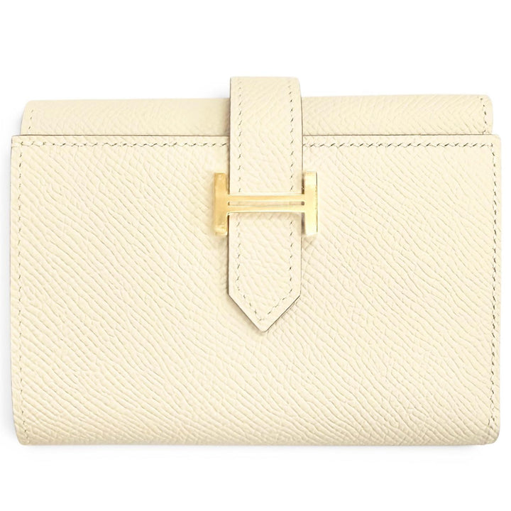 未使用品△HERMES エルメス ベアンコンビネ ヴェルソ ヴォーエプソン クレ ゴールド ゴールド金具 三つ折り財布 W刻印 フランス製 箱付き