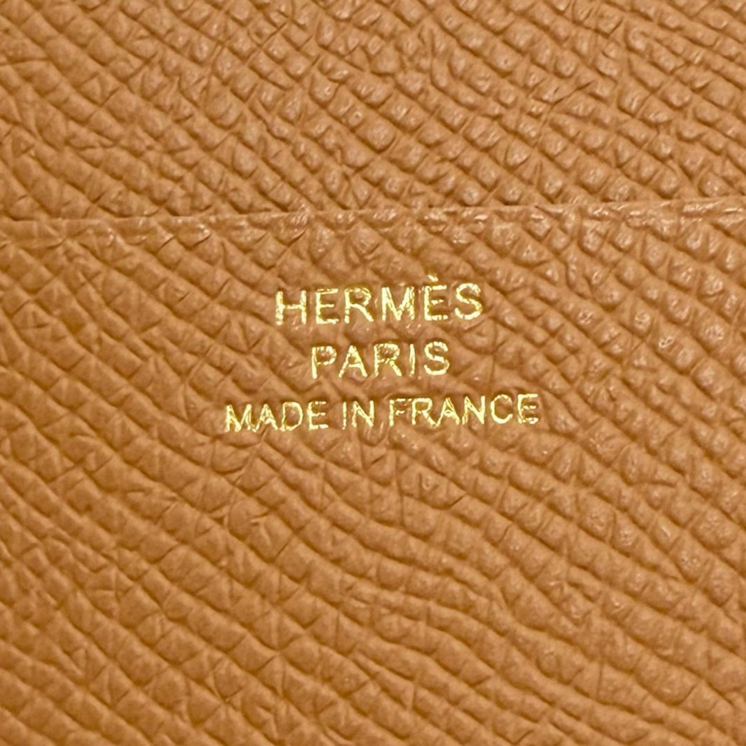 未使用品△HERMES エルメス ベアンコンビネ ヴェルソ ヴォーエプソン クレ ゴールド ゴールド金具 三つ折り財布 W刻印 フランス製 箱付き
