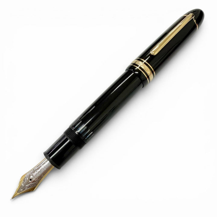 極美品□MONTBLANC モンブラン マイスターシュテュック 149 ペン先18K Fニブ 万年筆 ブラック ゴールド ドイツ製 メンズオススメ 箱付き