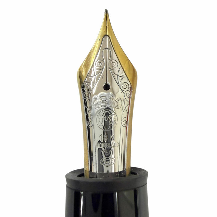 極美品□MONTBLANC モンブラン マイスターシュテュック 149 ペン先18K Fニブ 万年筆 ブラック ゴールド ドイツ製 メンズオススメ 箱付き