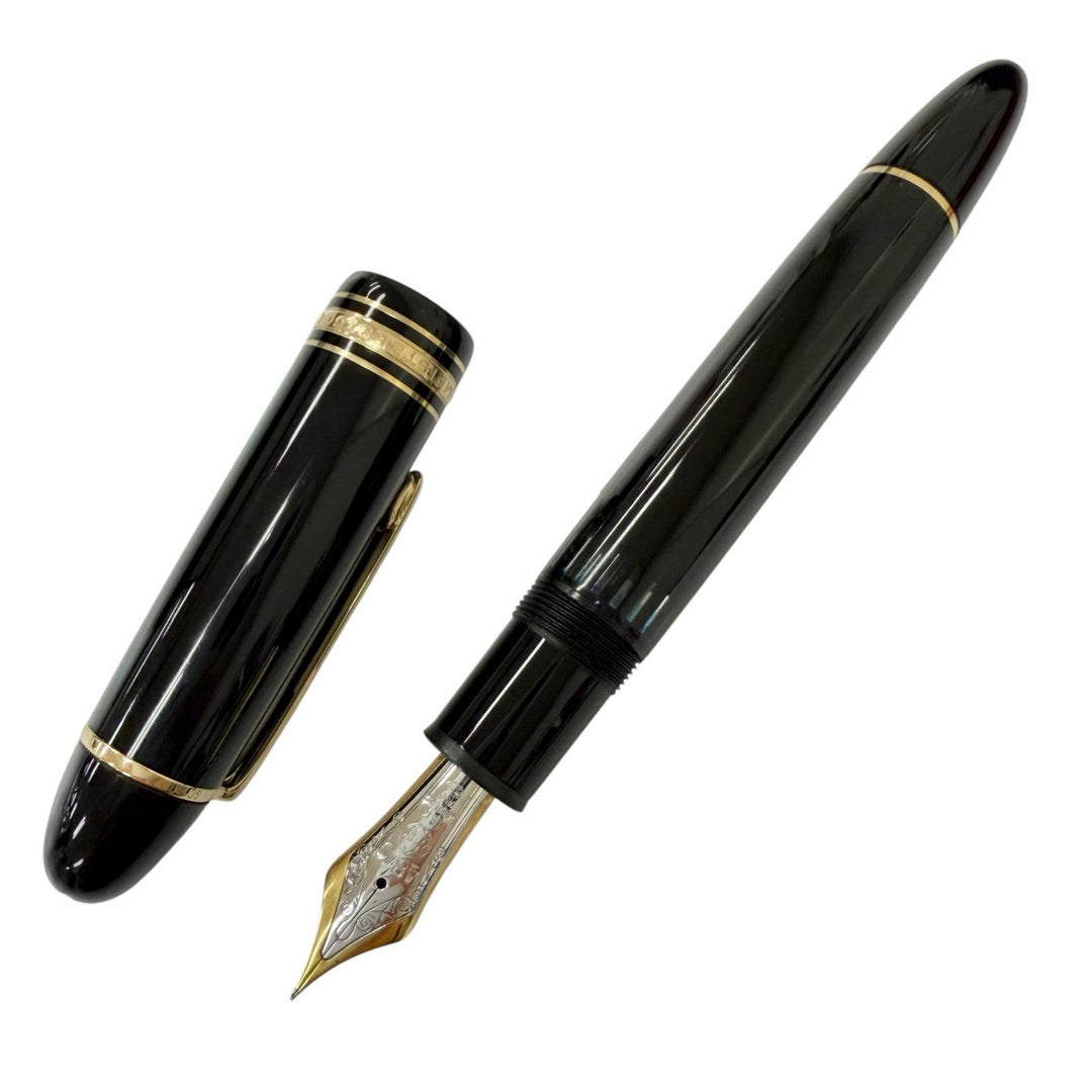 極美品□MONTBLANC モンブラン マイスターシュテュック 149 ペン先18K Fニブ 万年筆 ブラック ゴールド ドイツ製 メンズオススメ 箱付き