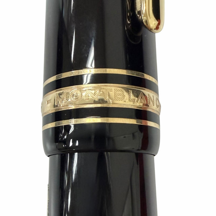 極美品□MONTBLANC モンブラン マイスターシュテュック 149 ペン先18K Fニブ 万年筆 ブラック ゴールド ドイツ製 メンズオススメ 箱付き