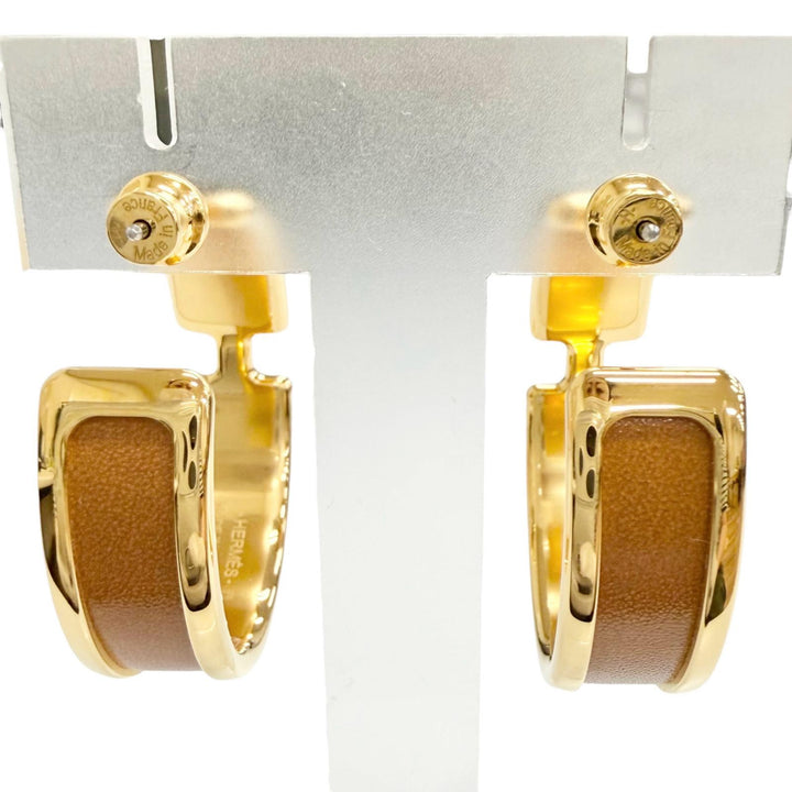 未使用品△HERMES エルメス オランプ GM ピアス ゴールド ゴールド金具 両耳用 アクセサリー フランス製 レディース 箱・保存袋付き