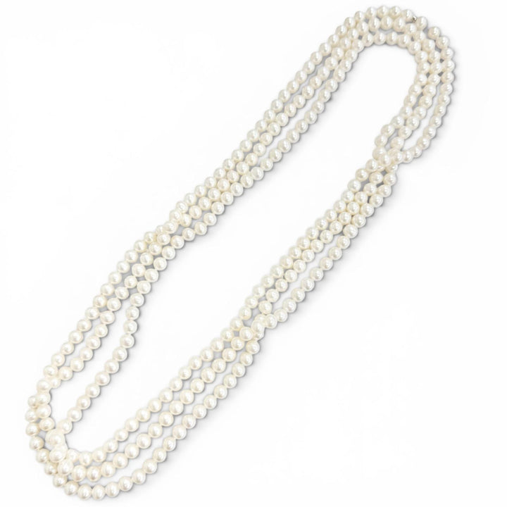美品△TIFFANY&amp;Co. ティファニー フレッシュウォーターパール 925 ロング ネックレス ホワイト 重量151.55g レディース オススメ◎