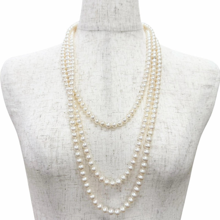 美品△TIFFANY&amp;Co. ティファニー フレッシュウォーターパール 925 ロング ネックレス ホワイト 重量151.55g レディース オススメ◎