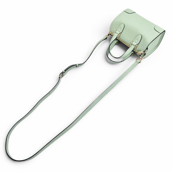 未使用品△Valextra ヴァレクストラ WBBB0030028LOC99 バビラ マイクロ レザー 2WAY ハンドバッグ ショルダーバッグ ミントグリーン 伊製