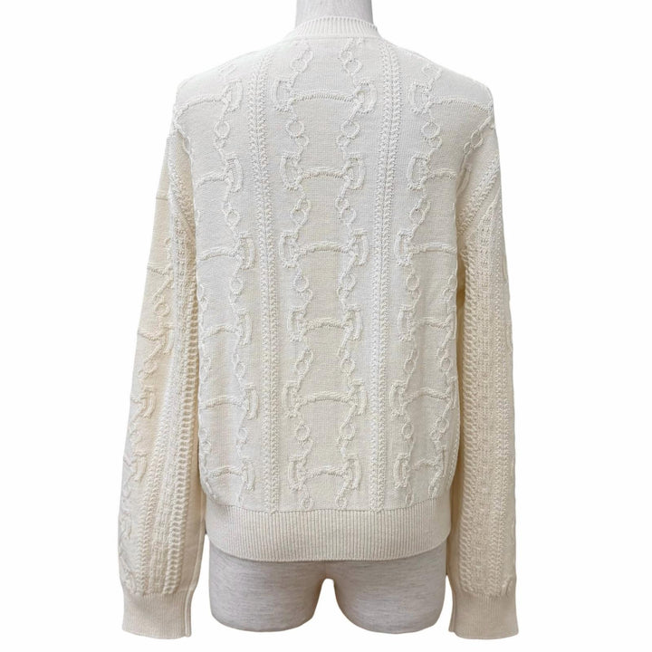 極美品★HERMES エルメス 22AW DC2H2707D6 朝の散歩 ウール カシミヤ混 ロゴボタン付 クルーネック ニット カーディガン 40 正規品 箱付