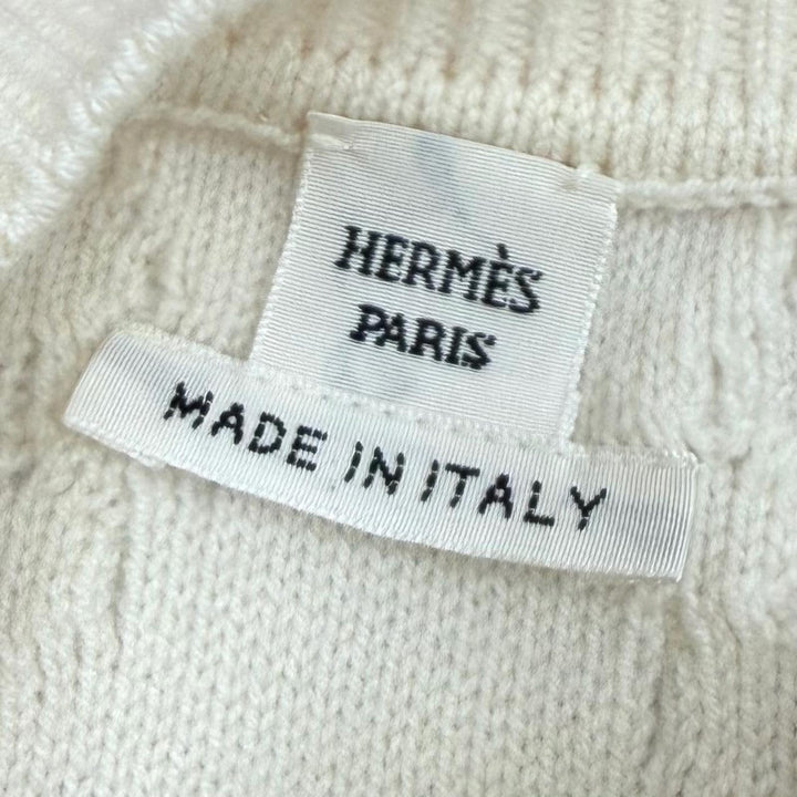 極美品★HERMES エルメス 22AW DC2H2707D6 朝の散歩 ウール カシミヤ混 ロゴボタン付 クルーネック ニット カーディガン 40 正規品 箱付