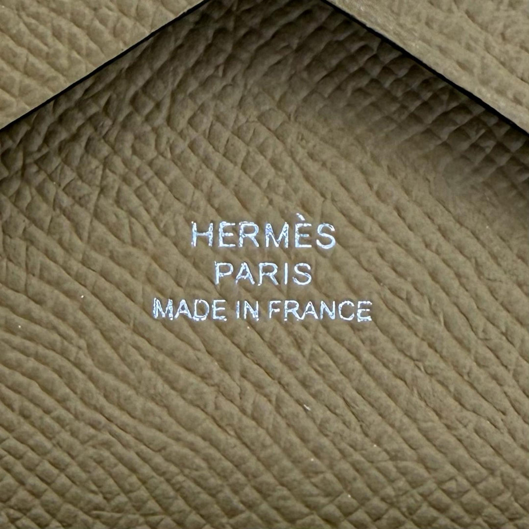 未使用品☆HERMES エルメス カルヴィ デュオ ヴォーエプソン デュンヌ シルバー金具 セリエ金具 コンパクトウォレット K刻印 箱付き