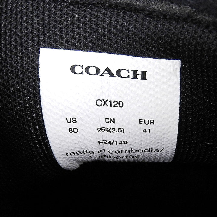 未使用品▲COACH コーチ CX120 ハイ ライン スニーカー レースアップ レザースニーカー レザーシューズ ブラック 8 メンズ 箱付き