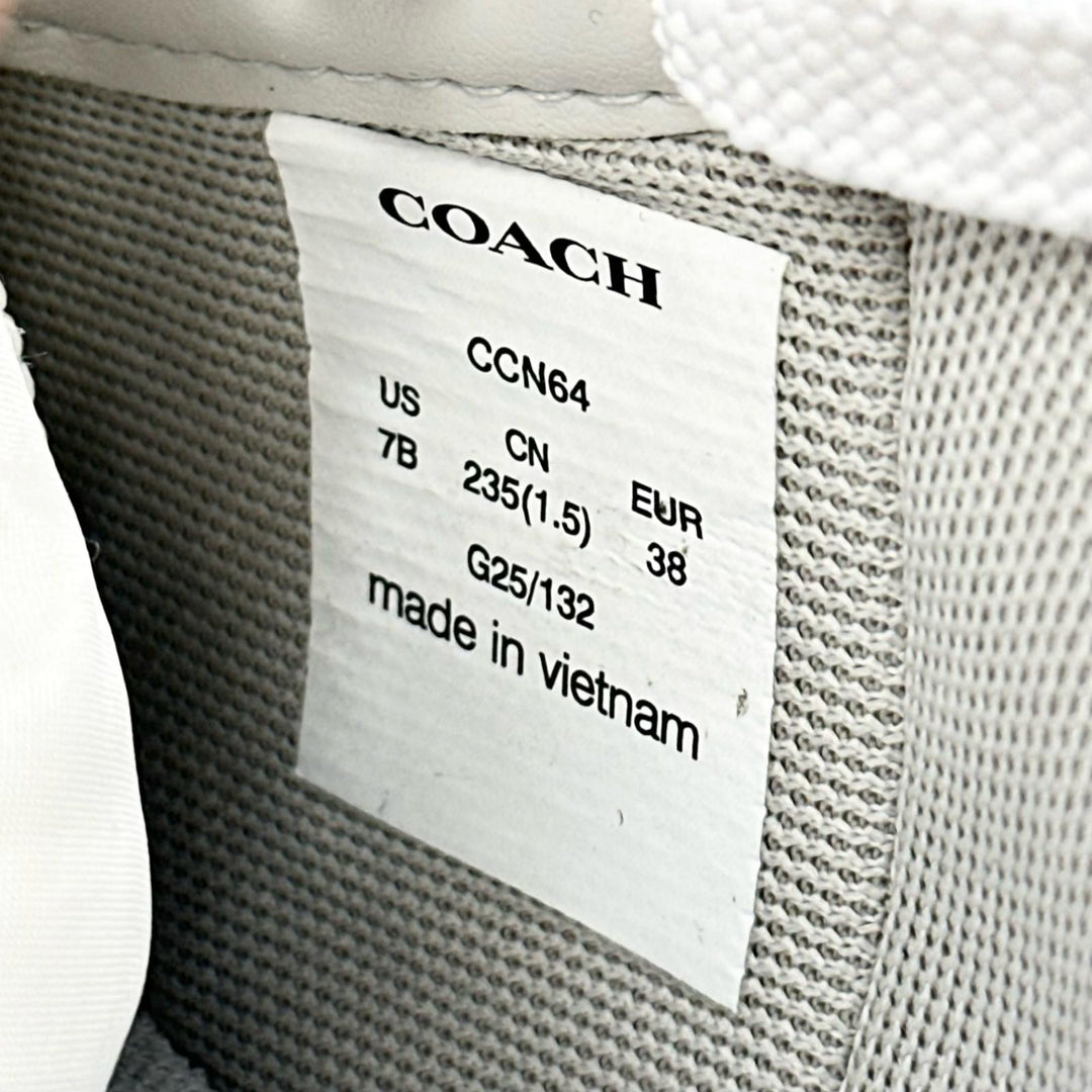 未使用品▲COACH コーチ CCN65 SOHO ソーホー Cロゴ レザー スニーカー シューズ ホワイト 7 レディース 箱付き