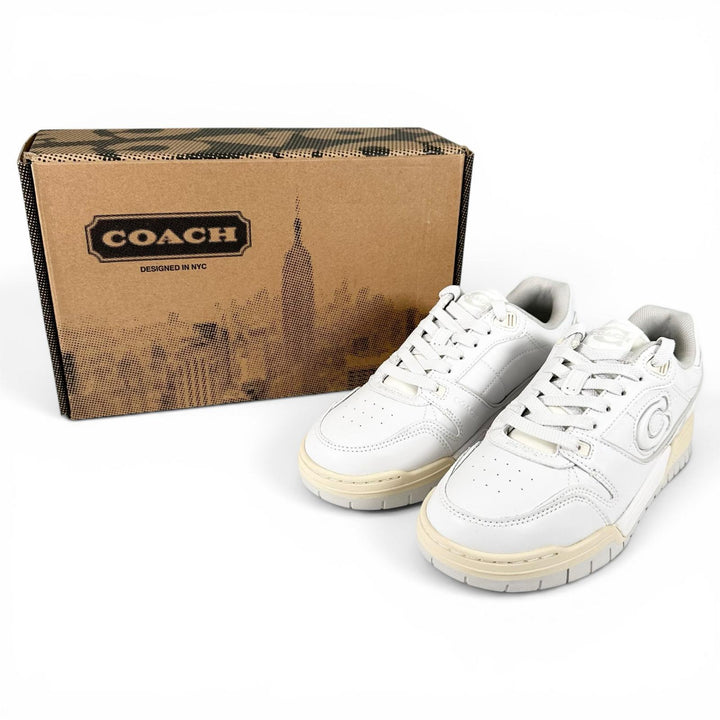 未使用品▲COACH コーチ CCN65 SOHO ソーホー Cロゴ レザー スニーカー シューズ ホワイト 7 レディース 箱付き