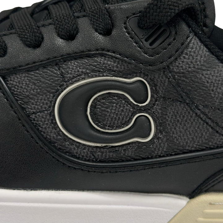 未使用品▲COACH コーチ CCN65 SOHO ソーホー シグネチャーキャンバス Cロゴ スニーカー チャコール ブラック 7.5 レディース 箱付き