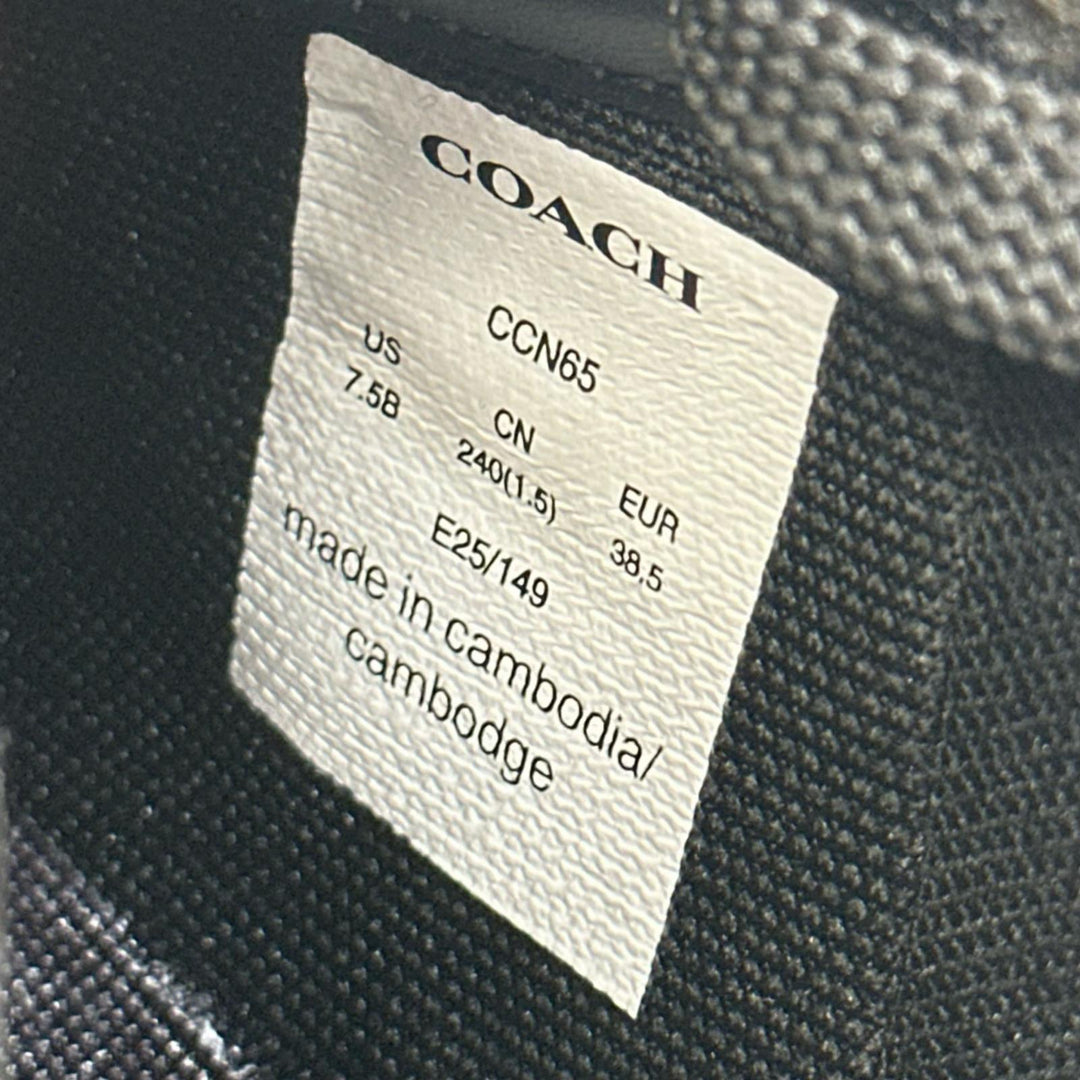未使用品▲COACH コーチ CCN65 SOHO ソーホー シグネチャーキャンバス Cロゴ スニーカー チャコール ブラック 7.5 レディース 箱付き