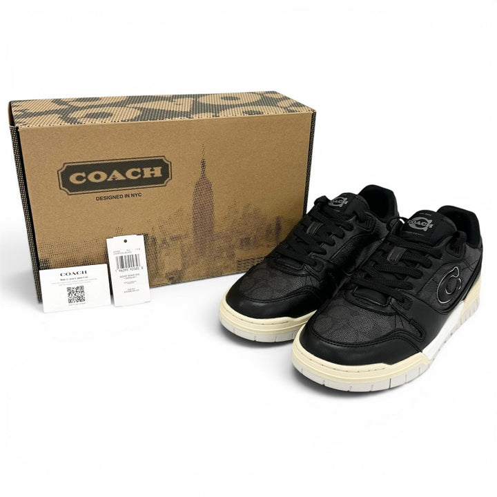 未使用品▲COACH コーチ CCN65 SOHO ソーホー シグネチャーキャンバス Cロゴ スニーカー チャコール ブラック 7.5 レディース 箱付き