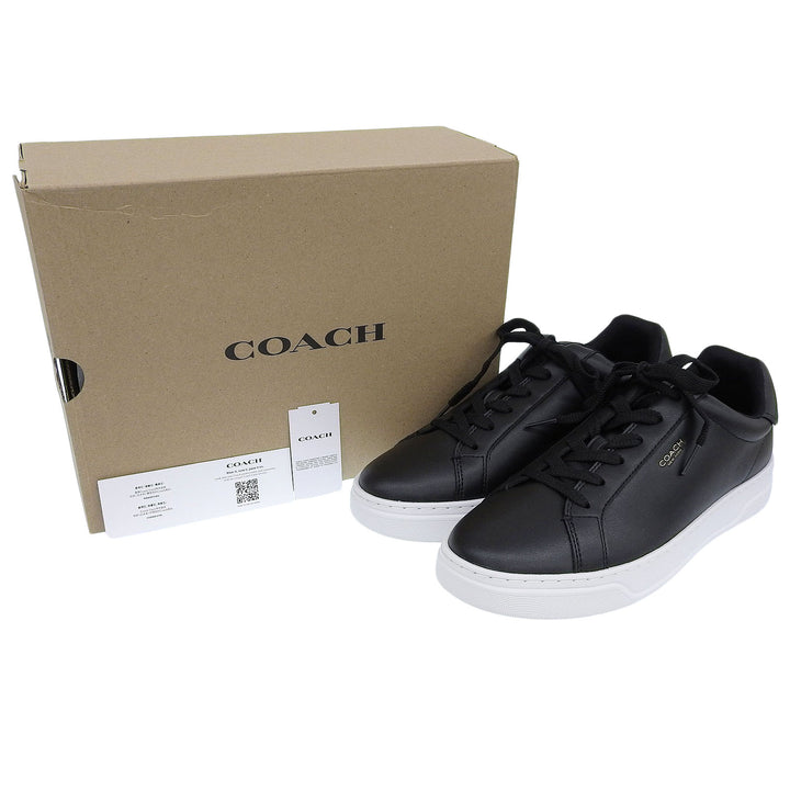 未使用品▲COACH コーチ CX120 ハイ ライン スニーカー レースアップ レザースニーカー シューズ ブラック 9 メンズ 箱付き