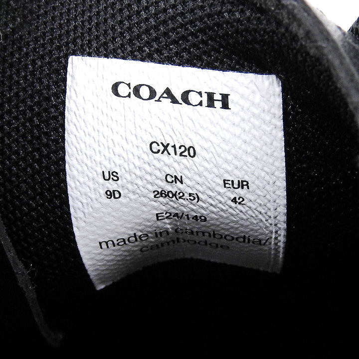 未使用品▲COACH コーチ CX120 ハイ ライン スニーカー レースアップ レザースニーカー シューズ ブラック 9 メンズ 箱付き