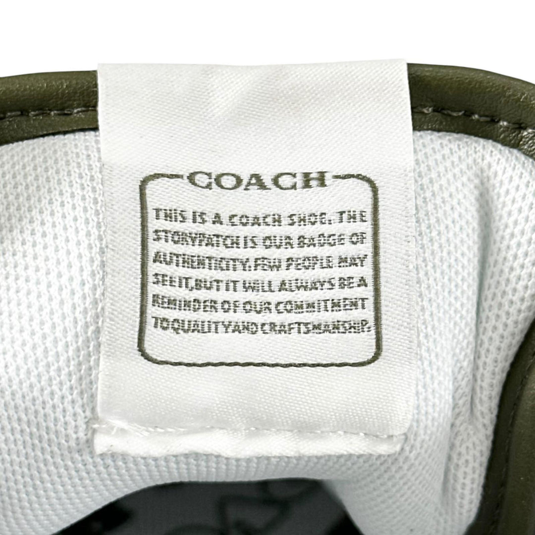 未使用品▲COACH コーチ CCI28 SOHO ソーホー Cロゴ レザー スニーカー シューズ オリーブ ホワイト 7 レディース 箱付き