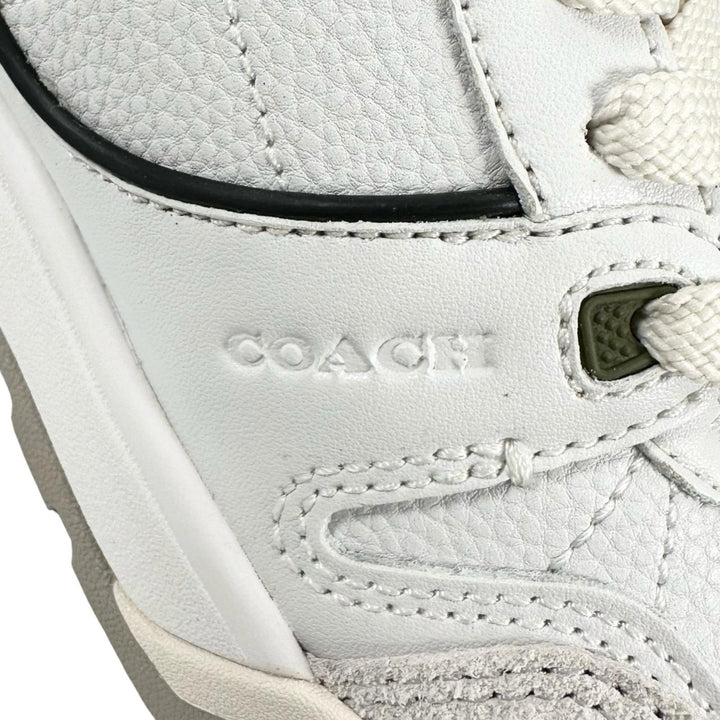 未使用品▲COACH コーチ CCI28 SOHO ソーホー Cロゴ レザー スニーカー シューズ オリーブ ホワイト 7 レディース 箱付き