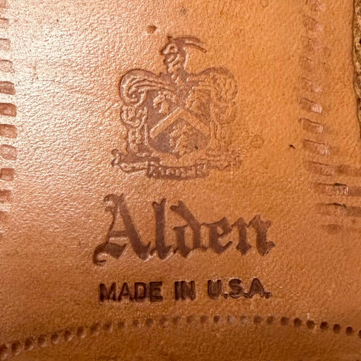 極美品□ALDEN オールデン 5350 コードバン プレーントゥ ブルーチャー ドレスシューズ バーガンディ 7.5 USA製 メンズ 保存袋付き