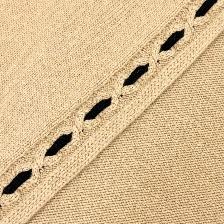 極美品△CHANEL シャネル 25A AAB111 B20763 カシミヤ100％ ココマーク ロング マフラー ベージュ ブラック イギリス製 レディース