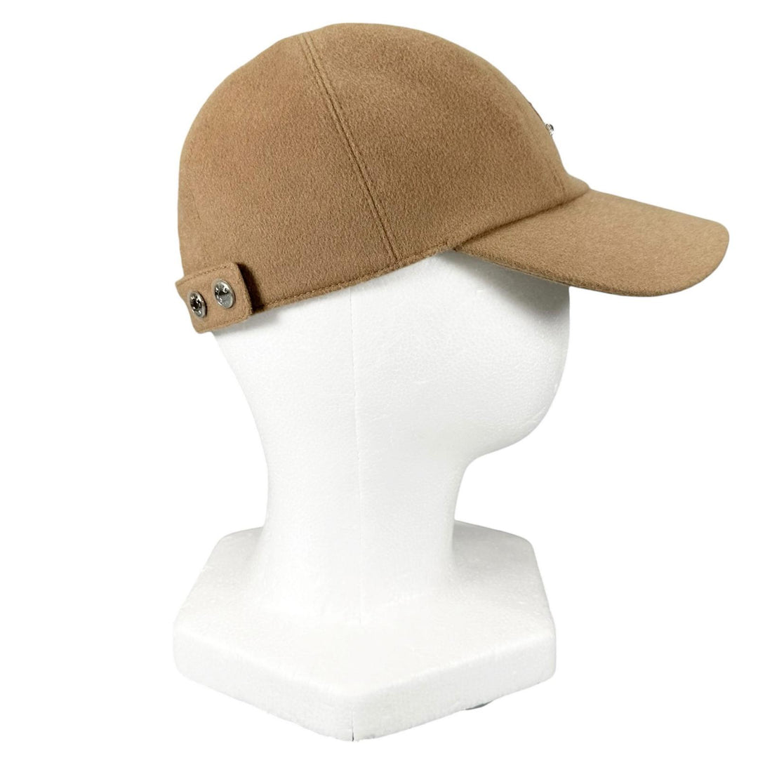 極美品▲HERMES エルメス デイヴィス・ラッキー カシミヤ100％ ホースシュー キャップ キャメル 57 仏製 正規品 レディース 箱・保存袋付