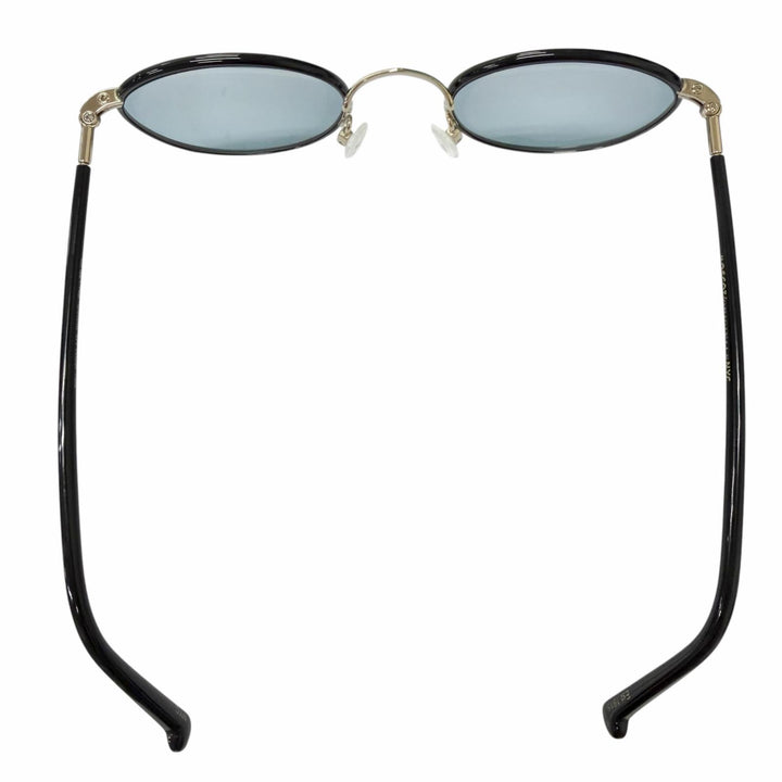 美品□MOSCOT モスコット ZEV/ゼヴ ボストンフレーム サングラス アイウェア ブラック ブルーレンズ 46□21-145 メンズ 箱・ケース付き