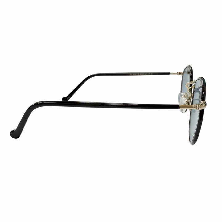 美品□MOSCOT モスコット ZEV/ゼヴ ボストンフレーム サングラス アイウェア ブラック ブルーレンズ 46□21-145 メンズ 箱・ケース付き