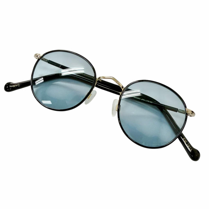 美品□MOSCOT モスコット ZEV/ゼヴ ボストンフレーム サングラス アイウェア ブラック ブルーレンズ 46□21-145 メンズ 箱・ケース付き