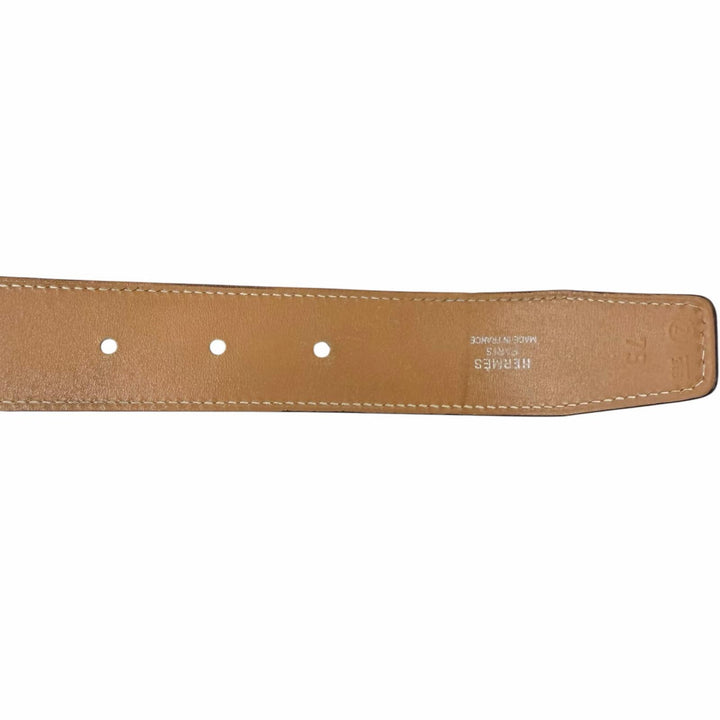 美品□HERMES エルメス SV925 Toareg トゥアレグ シルバーバックル レザーベルト ブラック 75 〇Z刻印入り フランス製 総重量137g メンズ