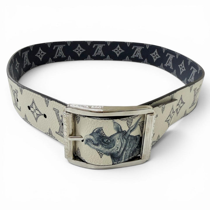 極美品□LOUIS VUITTON ルイヴィトン MP010V サンチュール リヴェルソ チャップマンブラザーズ モノグラム サバンナ レザーベルト メンズ
