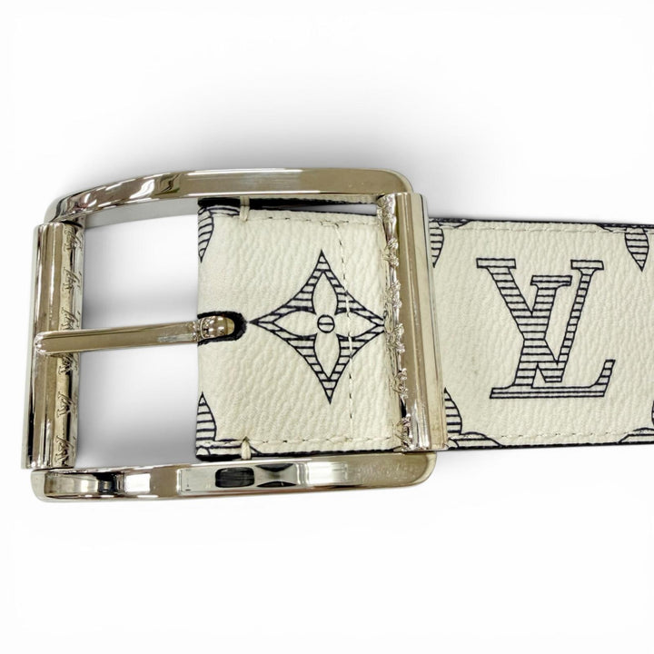 極美品□LOUIS VUITTON ルイヴィトン MP010V サンチュール リヴェルソ チャップマンブラザーズ モノグラム サバンナ レザーベルト メンズ