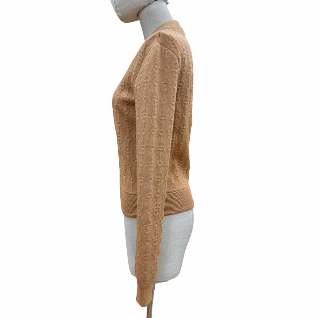 極美品◇HERMES エルメス 22SS 2E2201D3 クリケティス カシミヤ シルク混 ZIPUP ニット ブルゾン ブラウン系 36 イタリア製 レディース