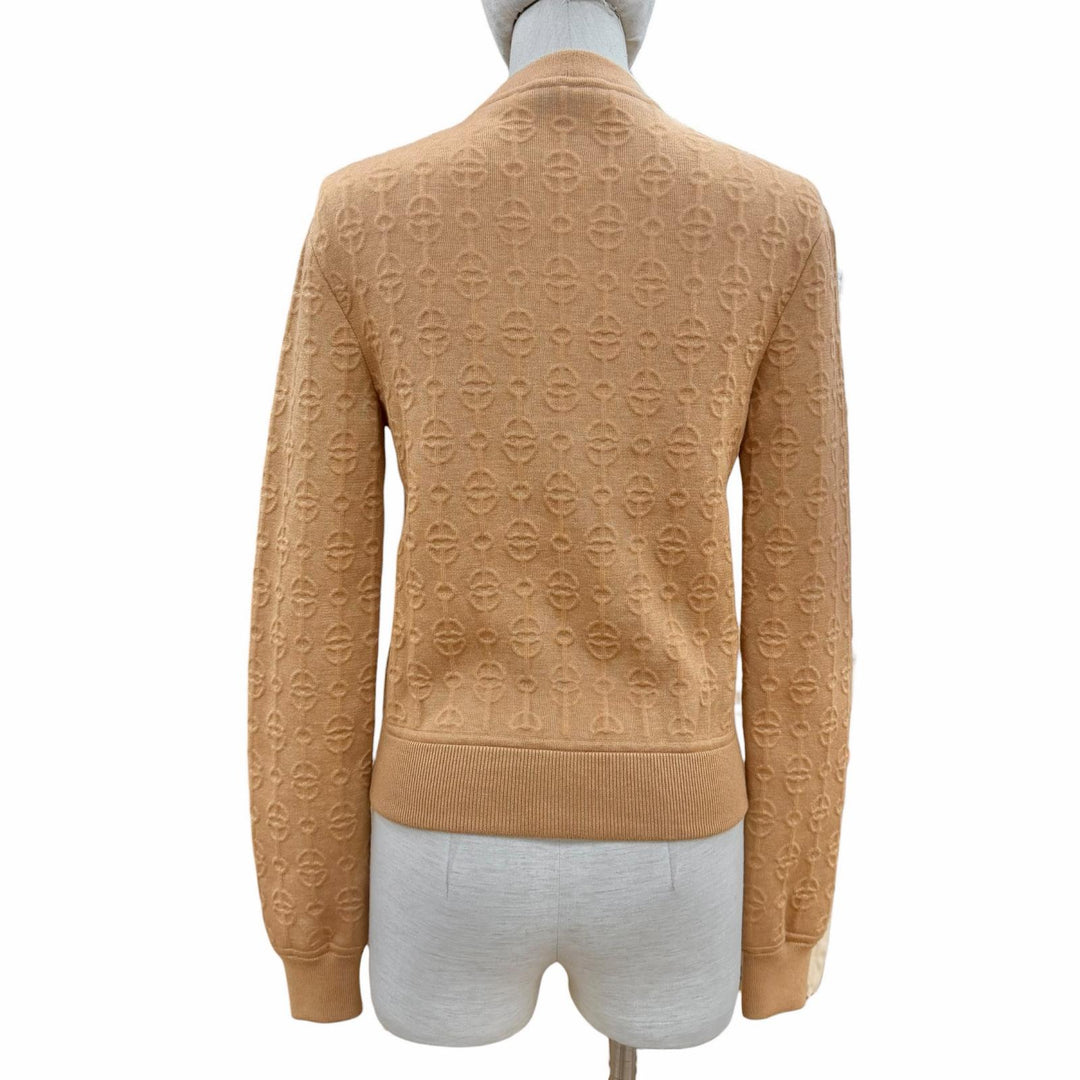 極美品◇HERMES エルメス 22SS 2E2201D3 クリケティス カシミヤ シルク混 ZIPUP ニット ブルゾン ブラウン系 36 イタリア製 レディース