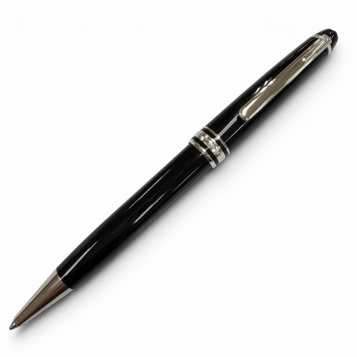 美品▼MONTBLANC モンブラン マイスターシュテュック プラチナライン ホワイトスター ツイスト式 ボールペン ブラック シルバー 筆記◎